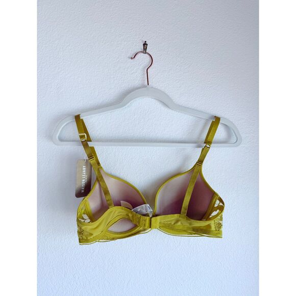 NWT Maison Lejaby Sin Embroidered Underwired Pushup Bra in Yellow Size 32C - Picture 7 of 11